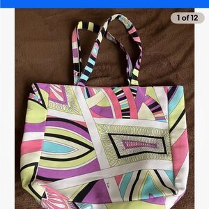 Emilio‎ Pucci Multicolor Geometric Tote